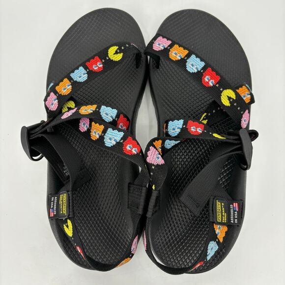 Chaco Classic Z1 Pac-Man Sandals Scaredy‎ Ghost Black Men\'s Size 12 main image 6